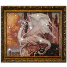 Картина БЕЛЫЙ ДРАКОН (кристаллы Swarovski) 60*50 см